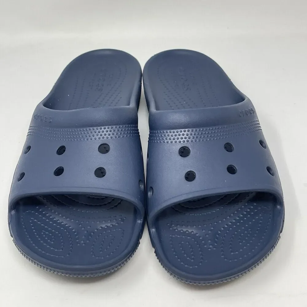Crocs Coast Slides Sandals Mens 10 Blue Slip On Comfort Casual Beach Summer